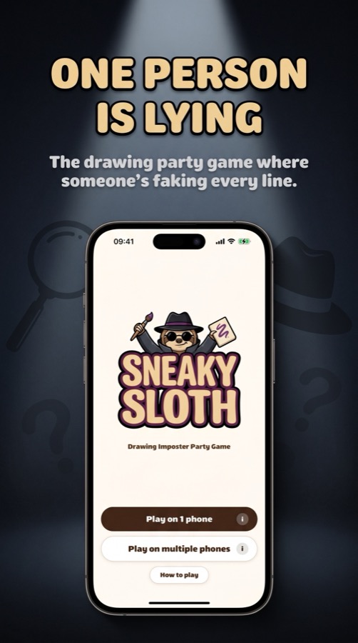 The Sneaky Sloth home screen
